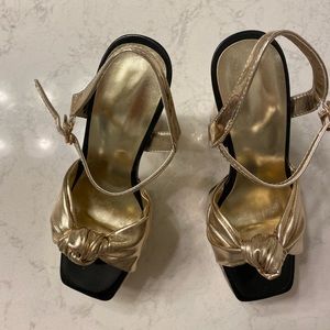 Gold Disco Platform Heel